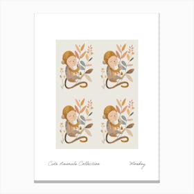 Cute Animals Collection Monkey 4 Canvas Print