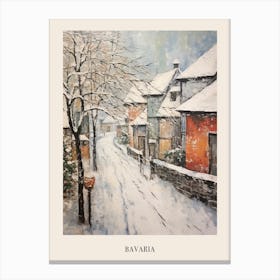 Vintage Winter Painting Poster Bavaria Germany 2 Canvas Print