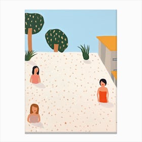 Fancy Los Angeles California, Tiny People And Illustration 4 Canvas Print