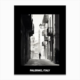 Poster Of Palermo, Italy, Mediterranean Black And White Photography Analogue 2 Canvas Print