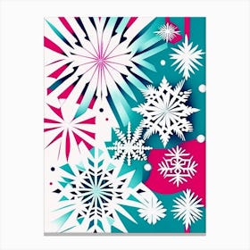 Pattern, Snowflakes, Minimal Line Drawing 1 Canvas Print