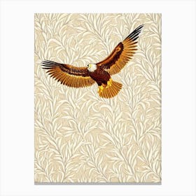 Golden Eagle William Morris Style Bird Canvas Print