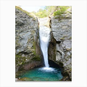 Waterfall In Switzerland Canvas Print