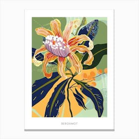 Colourful Flower Illustration Poster Bergamot 1 Canvas Print