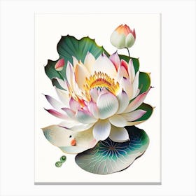 Lotus Flower Petals Decoupage 4 Canvas Print