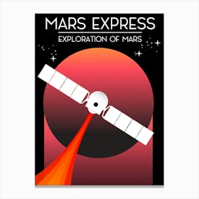 Mars Express Exploration Of Mars Space Art Canvas Print