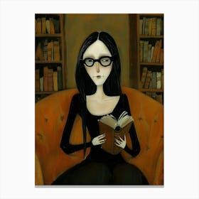 Woman Reading A Book Canvas Print