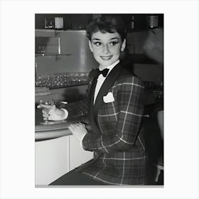 Actress Audrey Hepburn Dines Out In London S West End Canvas Print