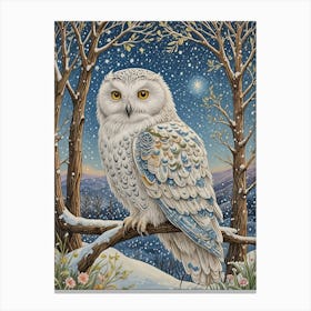 Snowy Wise Owl Canvas Print