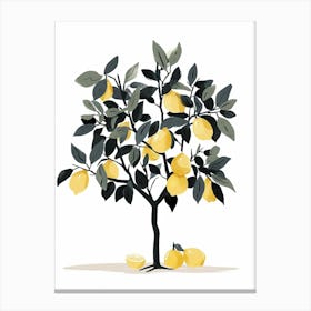 Lemon Tree Pixel Illustration 4 Canvas Print