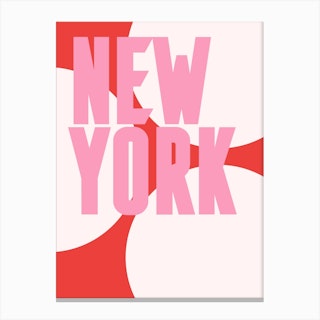 Red And Pink New York Canvas Print