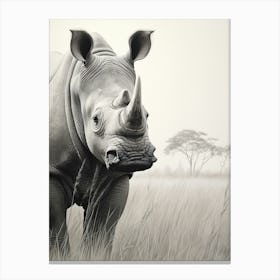 Black Rhinoceros Realism 2 Canvas Print