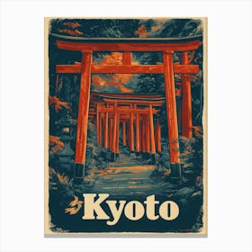 Aihrgdesign A Vintage Travel Poster Of Kyoto 4 Canvas Print