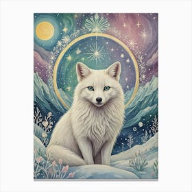 Magical Arctic Fox Canvas Print