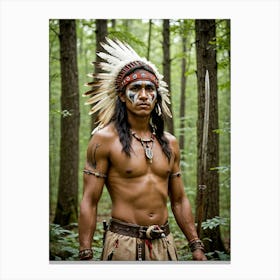 Lonesome Indian Warrior Canvas Print