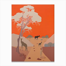 Kalahari Desert   Africa, Contemporary Abstract Illustration 3 Canvas Print