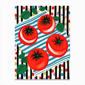 Tomatoes Summer Illustration 8 Canvas Print