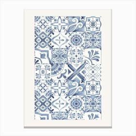 Blue And White Tile Canvas Print