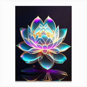 Lotus Flower, Buddhist Symbol Holographic 1 Canvas Print