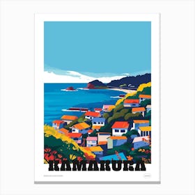 Kamakura Japan 1 Colourful Travel Poster Canvas Print