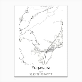 Yugawara,Japan Minimalist Map Canvas Print