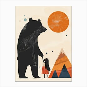 Bear And Girl 6 Canvas Print