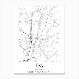 Troy,United States Minimalist Map Lienzo