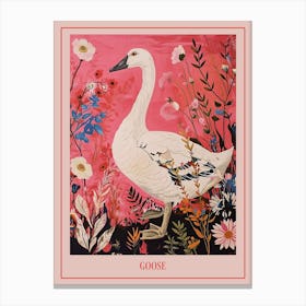 Floral Animal Painting Goose 1 Poster Canvas Print