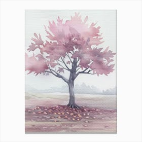 Plum Tree Atmospheric Watercolour Painting 3 Canvas Print