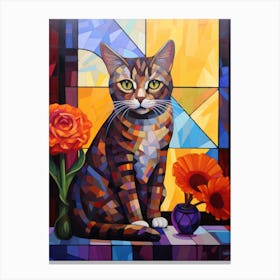 Cat In Front Of Window Canvas Print