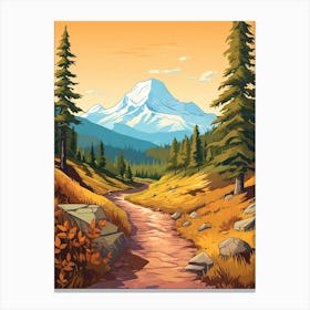 Mount Robson Provincial Park Canada 2 Hike Illustration Canvas Print