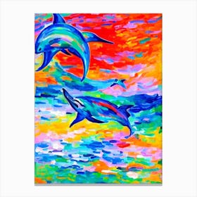 Bottlenose Dolphin Matisse Inspired Canvas Print