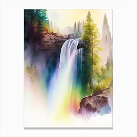 Rainbow Falls, United States Water Colour  (1) Canvas Print