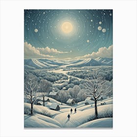 Snowy Night no1 Canvas Print