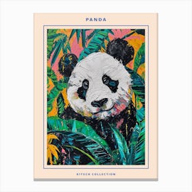 Panda Brushstrokes Poster 1 Canvas Print