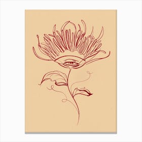 Flower Eye Canvas Line Art Print