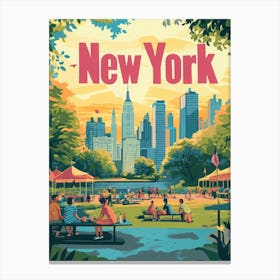 Aihrgdesign A 1970s Inspired Travel Poster For New York 3 Canvas Print