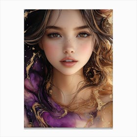 Beautiful Girl With Long Hair Canvas Print