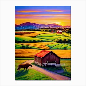 Sunset On The Farm 2 Canvas Print