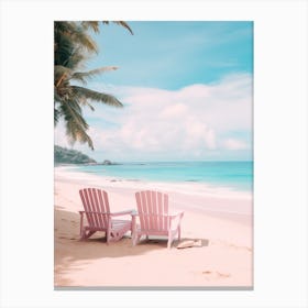 Surin Beach Phuket Thailand Turquoise And Pink Tones 3 Canvas Print
