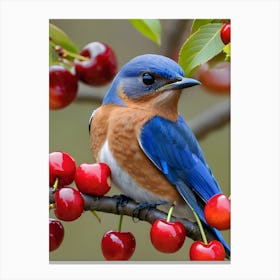 Eastern Bluebird-Reimagined 28 Canvas Print