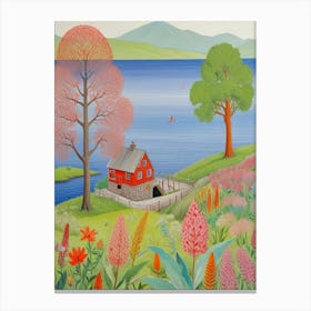 Red Cottage Canvas Print
