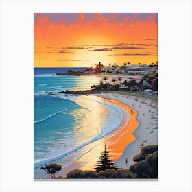 Sunkissed Painting Of Cottesloe Beach Australia 2 Canvas Print