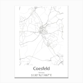 Coesfeld,Germany Minimalist Map Canvas Print