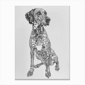 Bluetick Hound Dog Line Sketch 1 Canvas Print