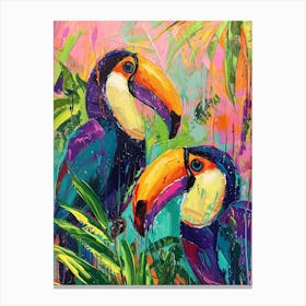 Colourful Toucan Brushstrokes 1 Canvas Print