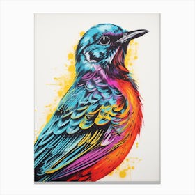 Andy Warhol Style Bird Lark 3 Canvas Print
