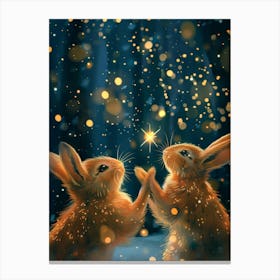 Rabbits In The Snow Canvas Print