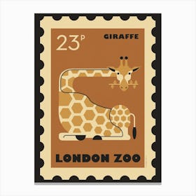 London Zoo Stamp Giraffe Kids Art Print Canvas Print