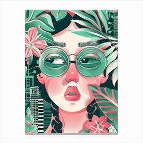 Girl In Sunglasses 23 Canvas Print